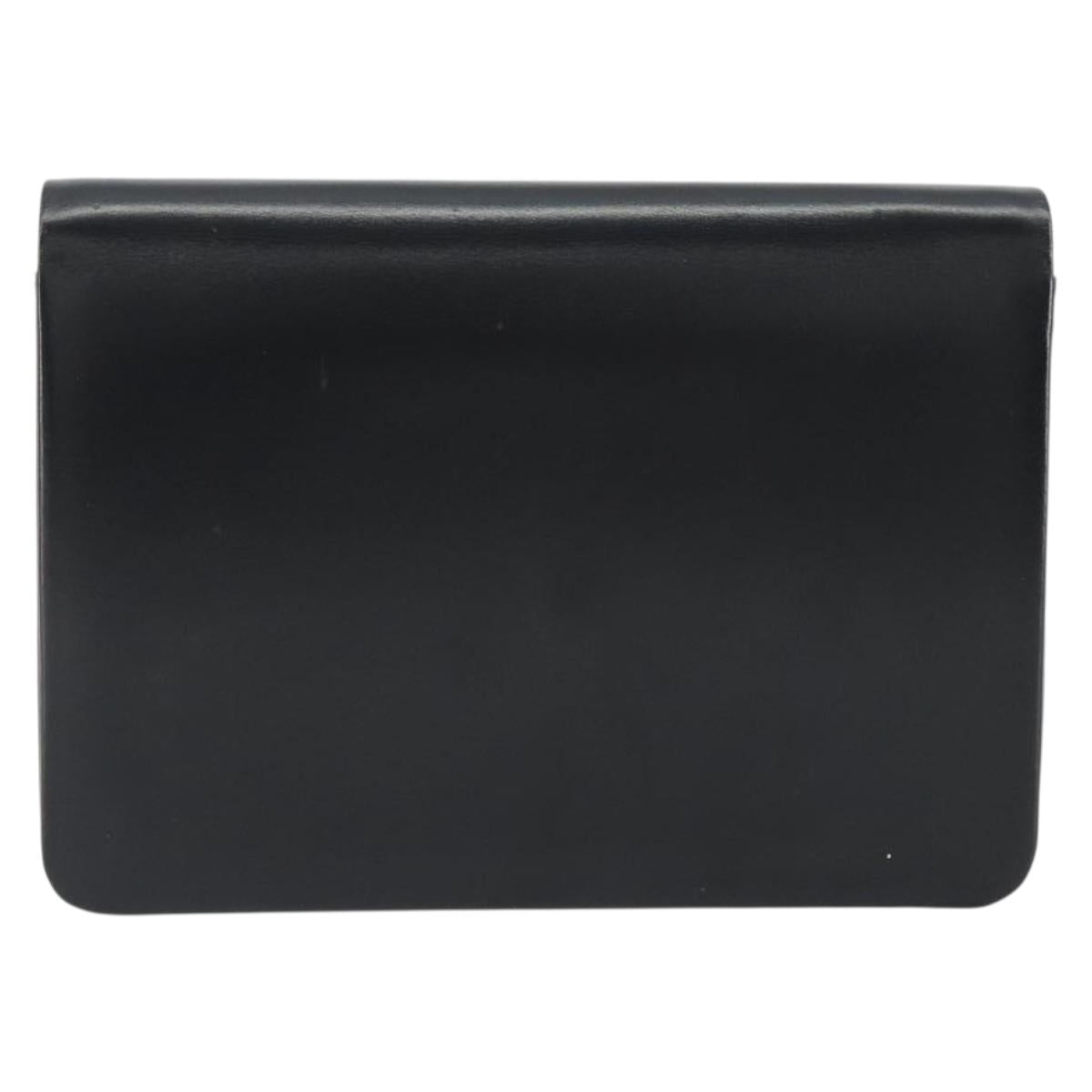 Christian Dior Chain Shoulder Bag Leather Black Gold Tone Auth ep15162
