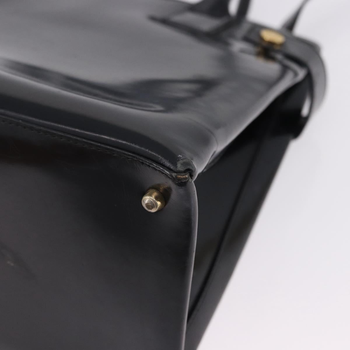 GUCCI Hand Bag Patent 2way Black Gold Tone 000 2404 0503 Auth ep15163