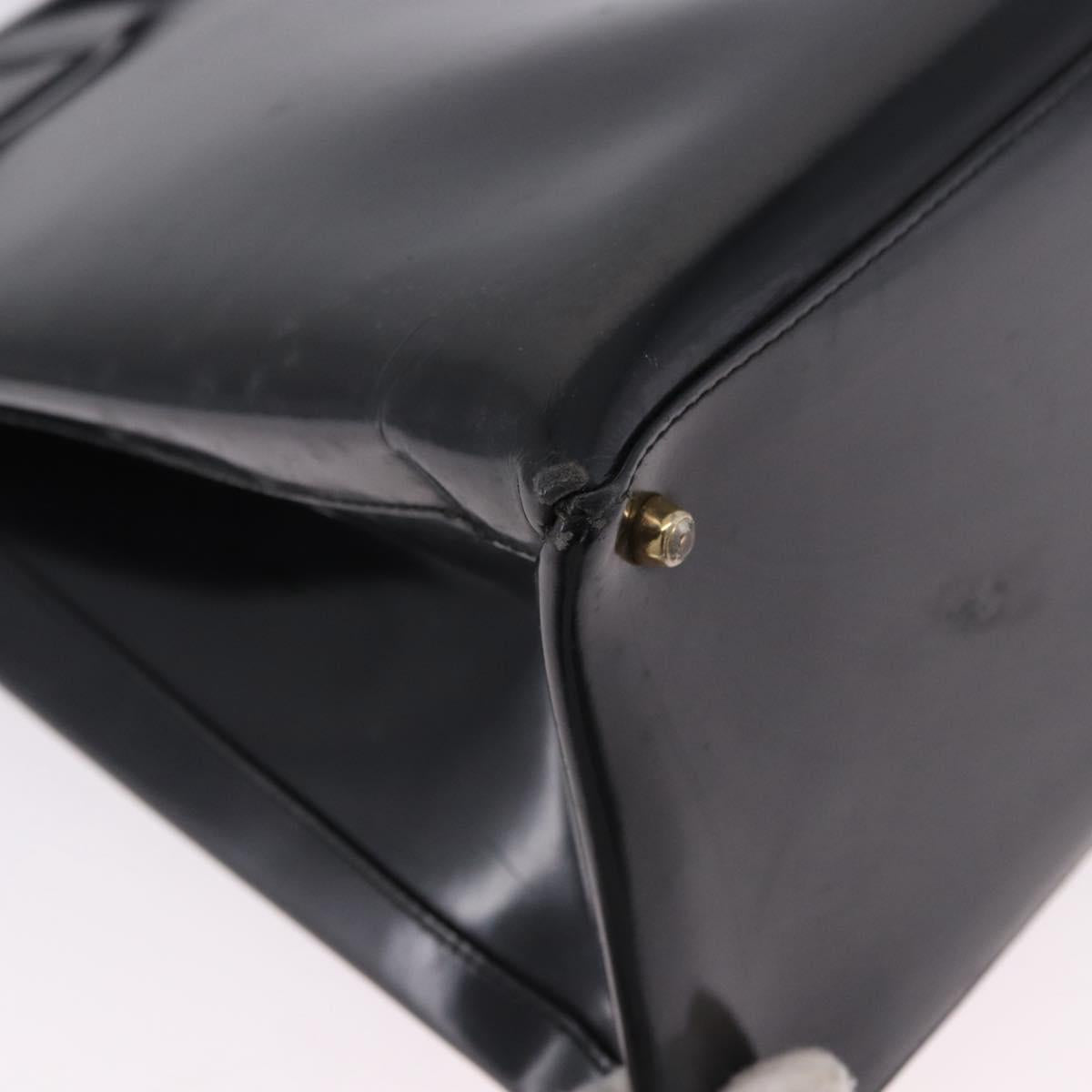 GUCCI Hand Bag Patent 2way Black Gold Tone 000 2404 0503 Auth ep15163