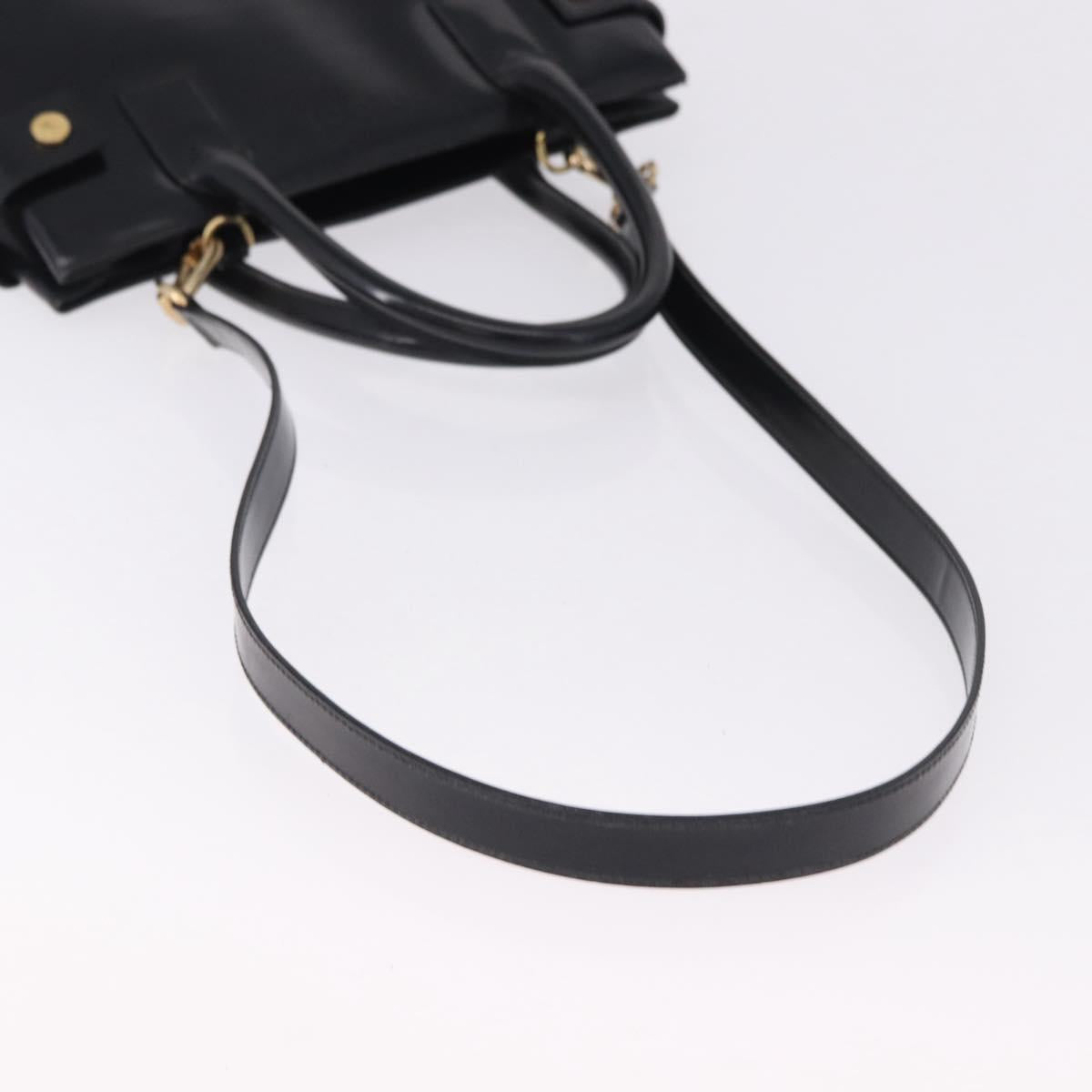 GUCCI Hand Bag Patent 2way Black Gold Tone 000 2404 0503 Auth ep15163