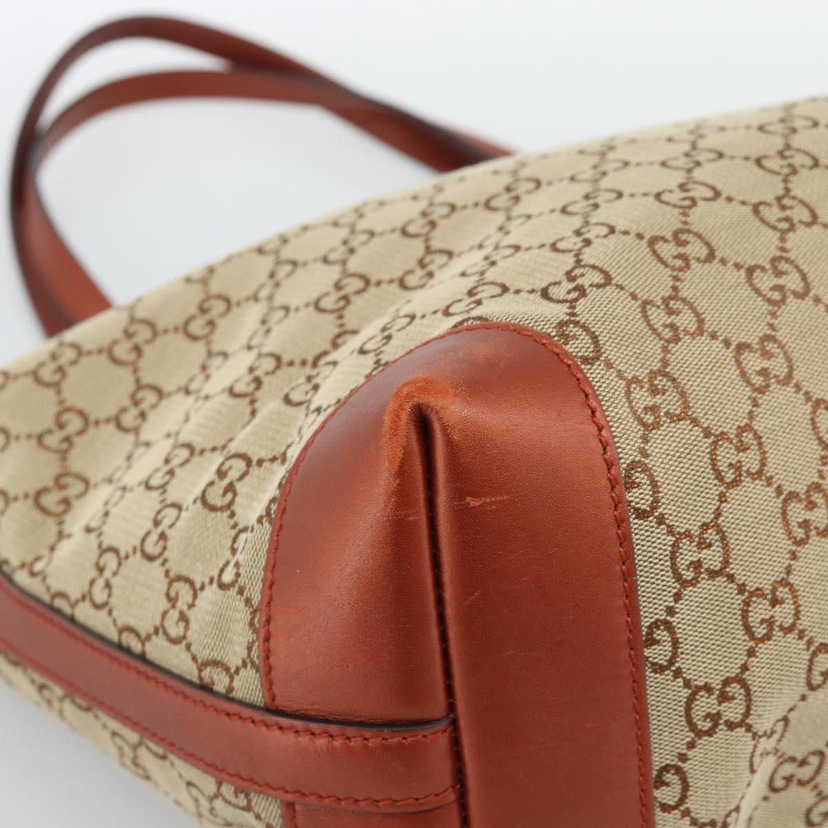 GUCCI GG Canvas Tote Bag Beige Red 247209 Auth ep15164