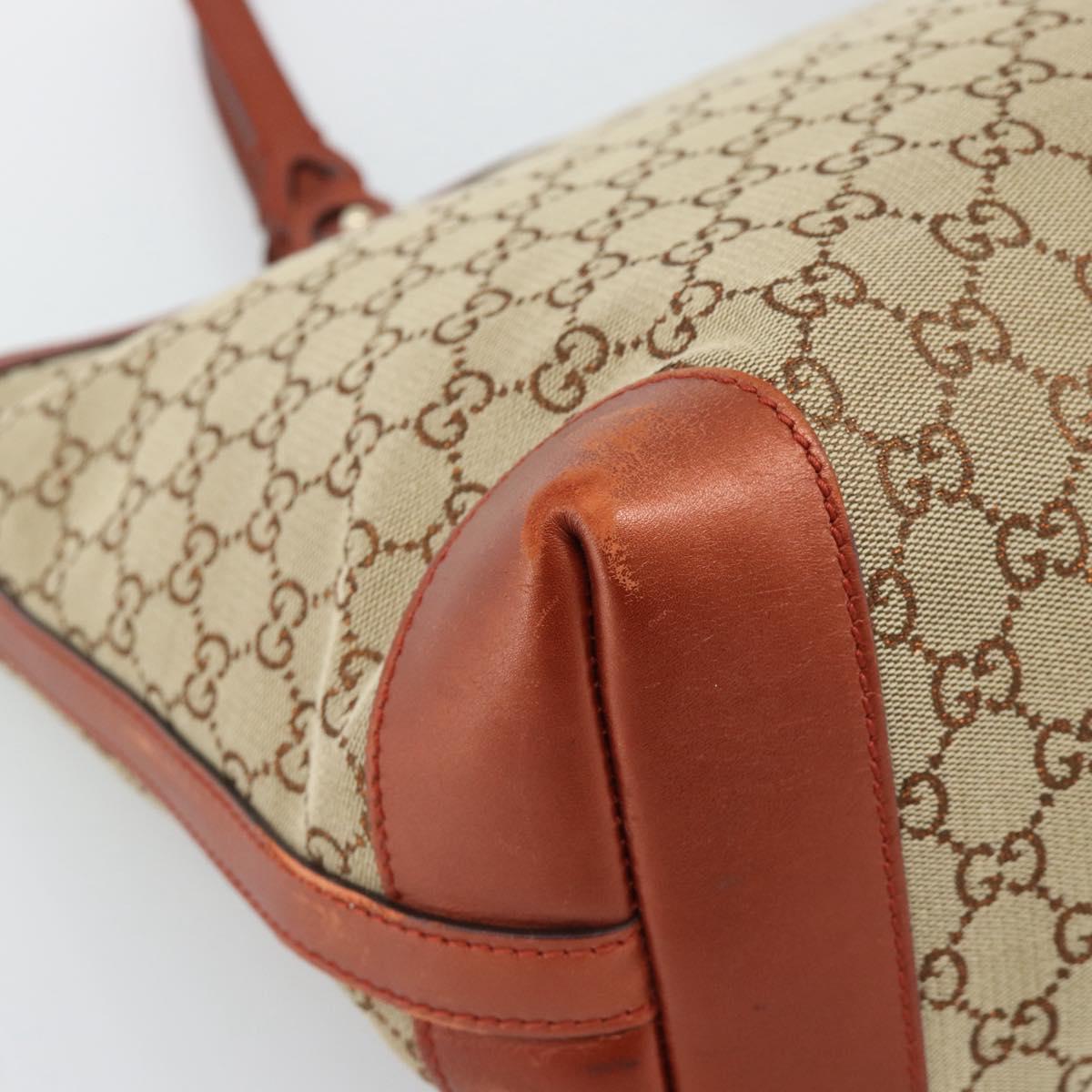 GUCCI GG Canvas Tote Bag Beige Red 247209 Auth ep15164