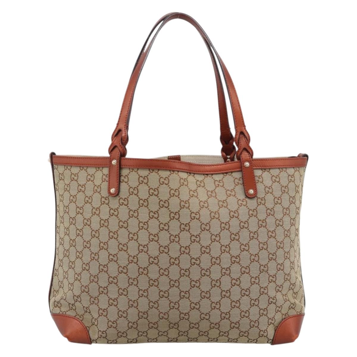 GUCCI GG Canvas Tote Bag Beige Red 247209 Auth ep15164