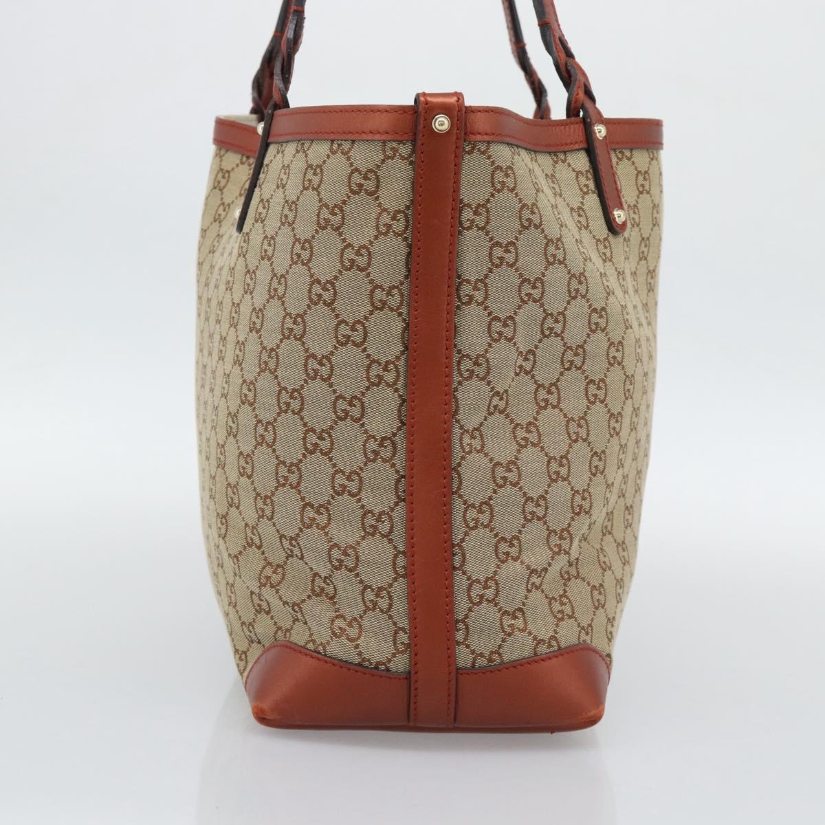 GUCCI GG Canvas Tote Bag Beige Red 247209 Auth ep15164