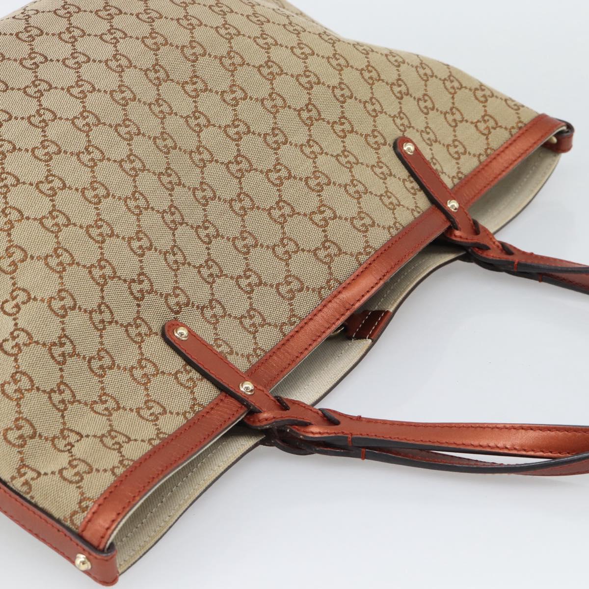 GUCCI GG Canvas Tote Bag Beige Red 247209 Auth ep15164