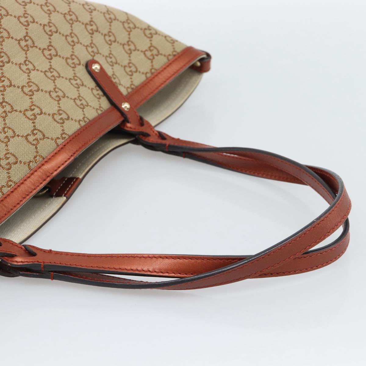 GUCCI GG Canvas Tote Bag Beige Red 247209 Auth ep15164