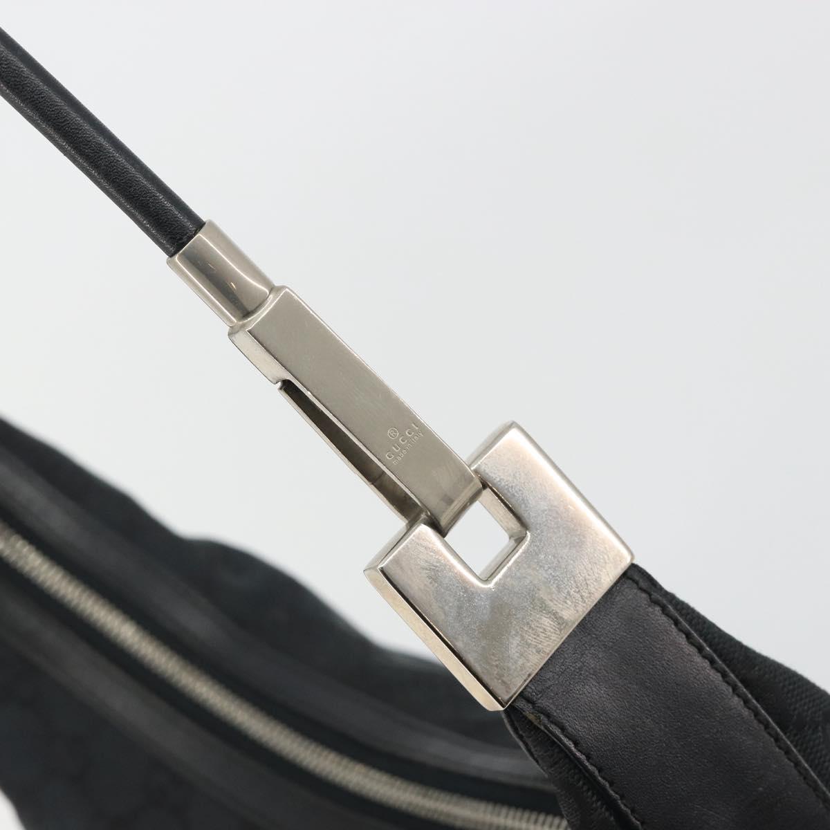 GUCCI GG Canvas Shoulder Bag Black Silver 001 3814 Auth ep15165A