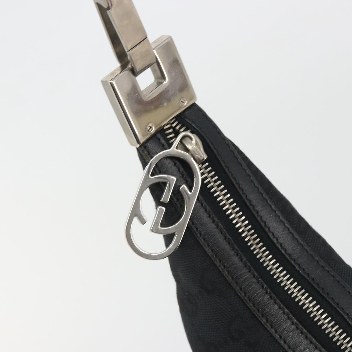 GUCCI GG Canvas Shoulder Bag Black Silver 001 3814 Auth ep15165A