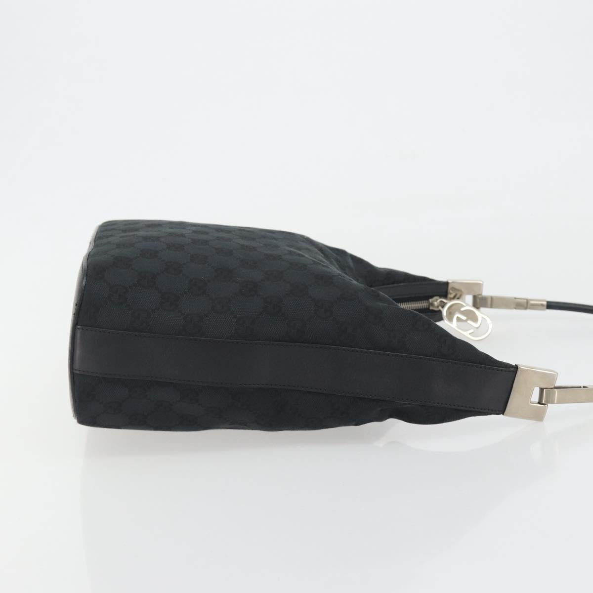 GUCCI GG Canvas Shoulder Bag Black Silver 001 3814 Auth ep15165A