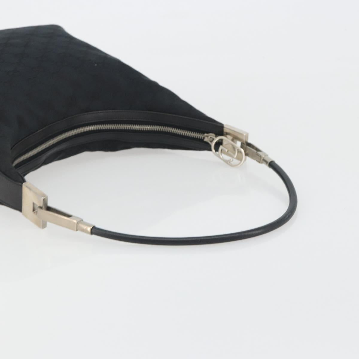 GUCCI GG Canvas Shoulder Bag Black Silver 001 3814 Auth ep15165A