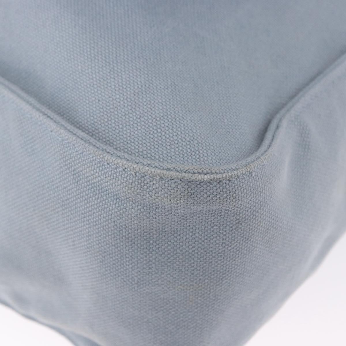 HERMES Marwali GM Shoulder Bag Canvas Light Blue Silver Auth ep15167