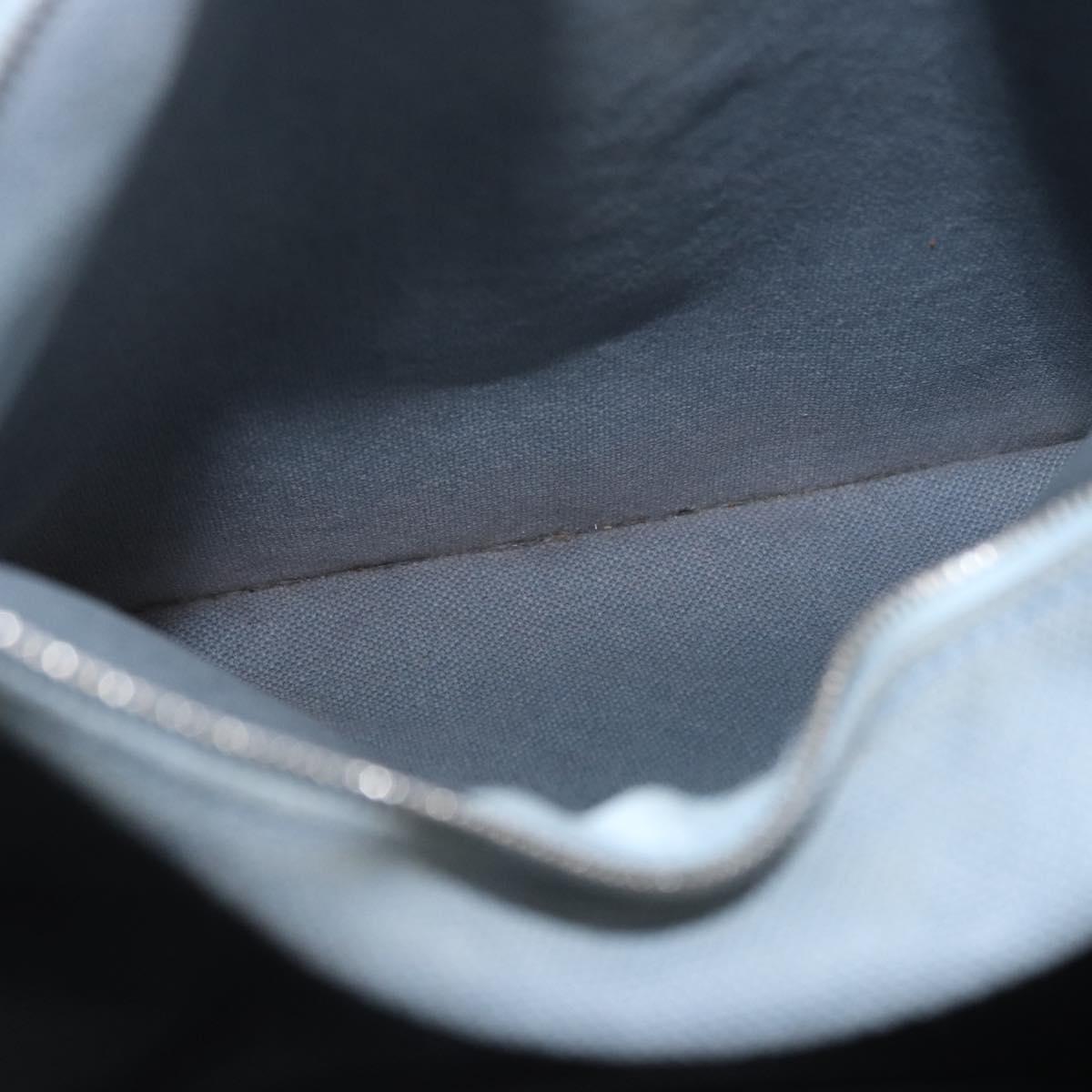HERMES Marwali GM Shoulder Bag Canvas Light Blue Silver Auth ep15167