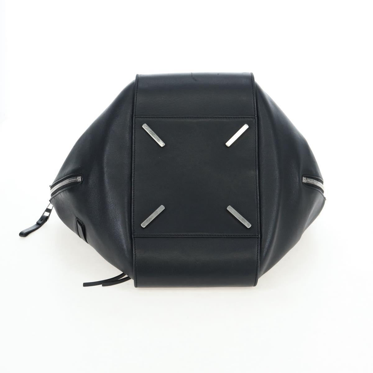 LOEWE Hammock Medium Hand Bag Leather 2way Black Silver Auth ep15172SAV