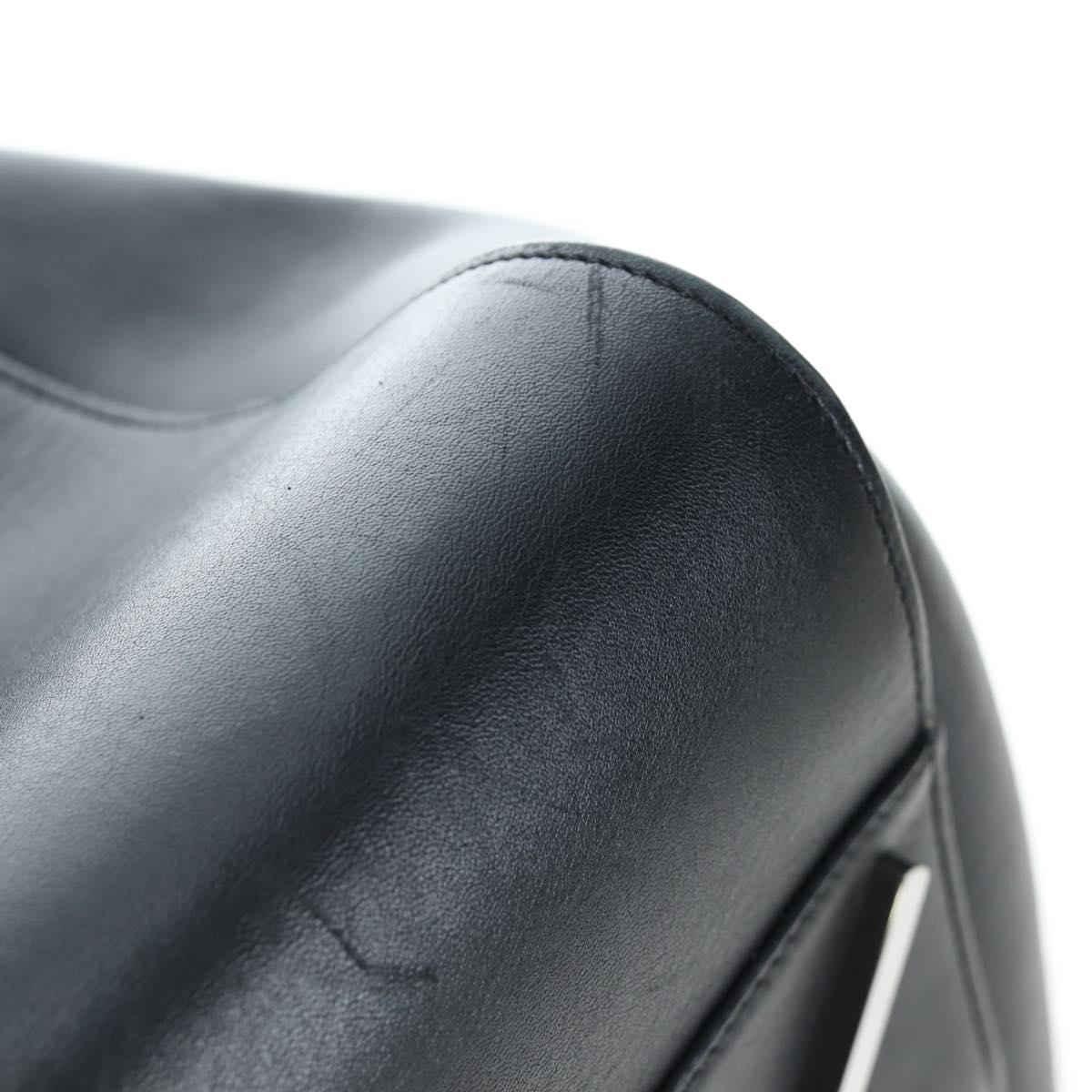 LOEWE Hammock Medium Hand Bag Leather 2way Black Silver Auth ep15172SAV