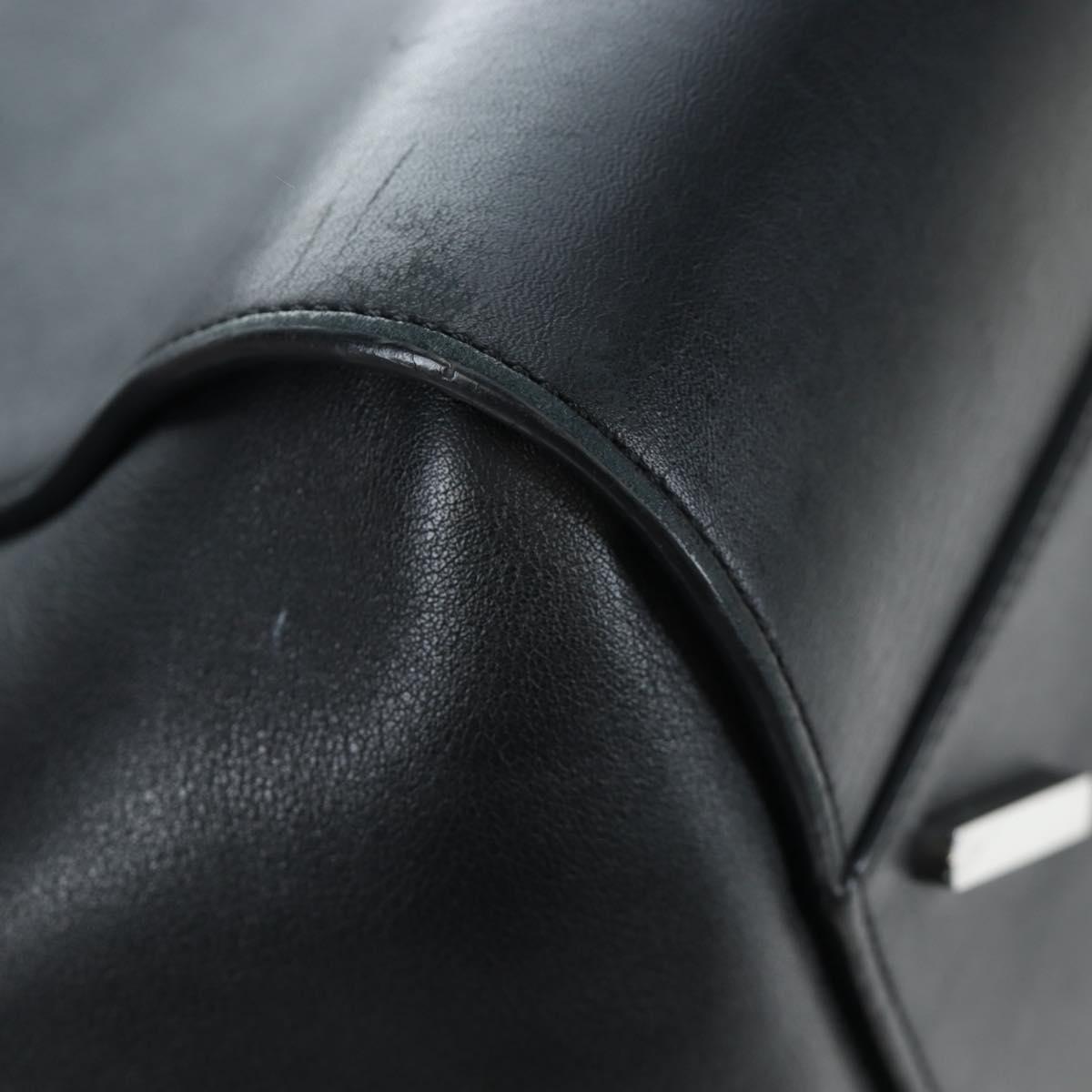 LOEWE Hammock Medium Hand Bag Leather 2way Black Silver Auth ep15172SAV