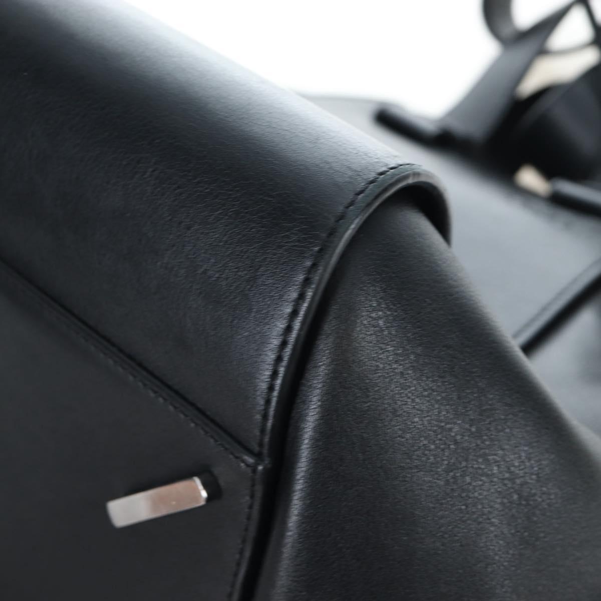 LOEWE Hammock Medium Hand Bag Leather 2way Black Silver Auth ep15172SAV