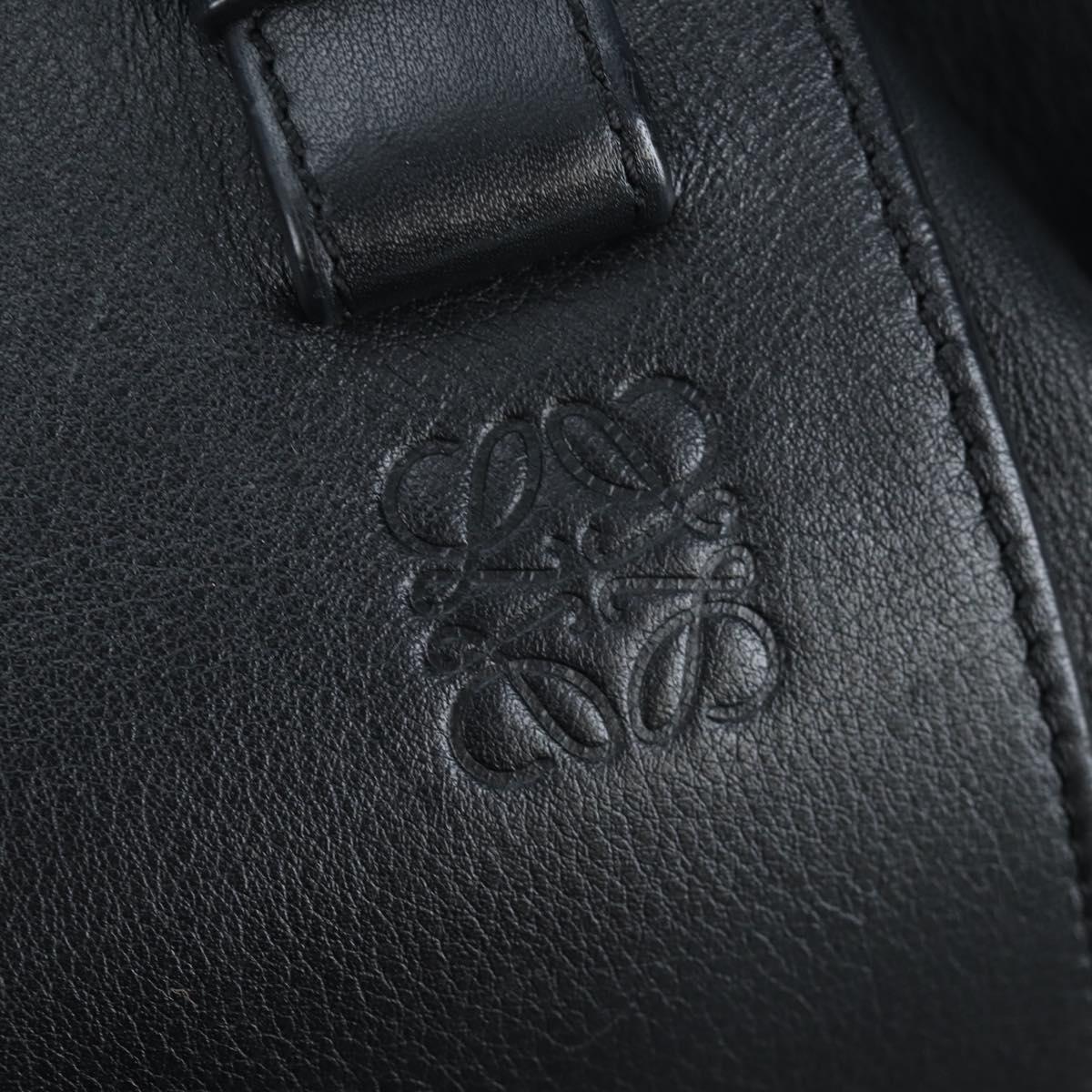 LOEWE Hammock Medium Hand Bag Leather 2way Black Silver Auth ep15172SAV