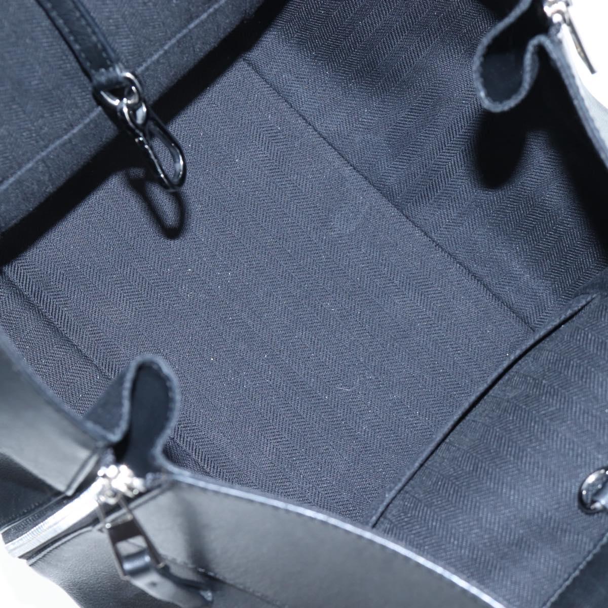 LOEWE Hammock Medium Hand Bag Leather 2way Black Silver Auth ep15172SAV