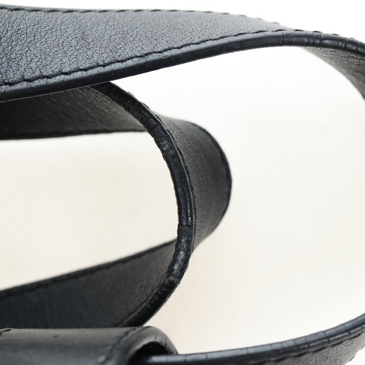 LOEWE Hammock Medium Hand Bag Leather 2way Black Silver Auth ep15172SAV