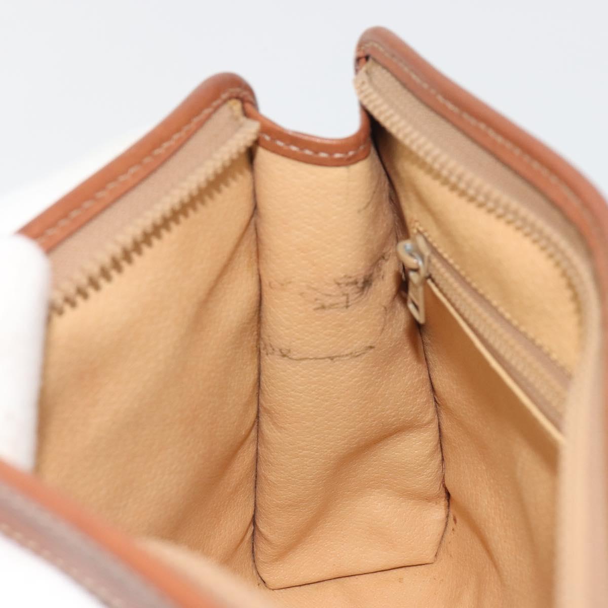 CELINE Macadam Clutch Bag PVC Leather Beige Gold Tone Auth ep15177