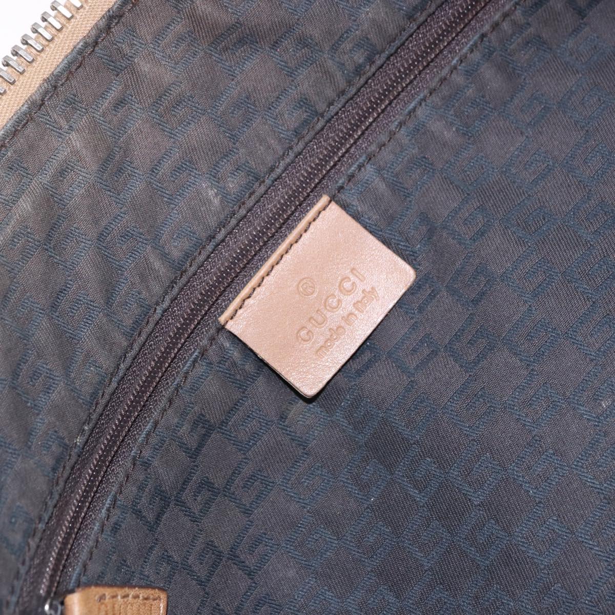 GUCCI Shoulder Bag Leather Beige Silver 95726 Auth ep15181