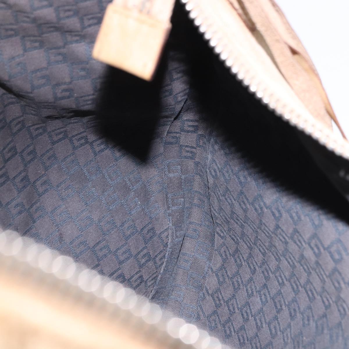 GUCCI Shoulder Bag Leather Beige Silver 95726 Auth ep15181