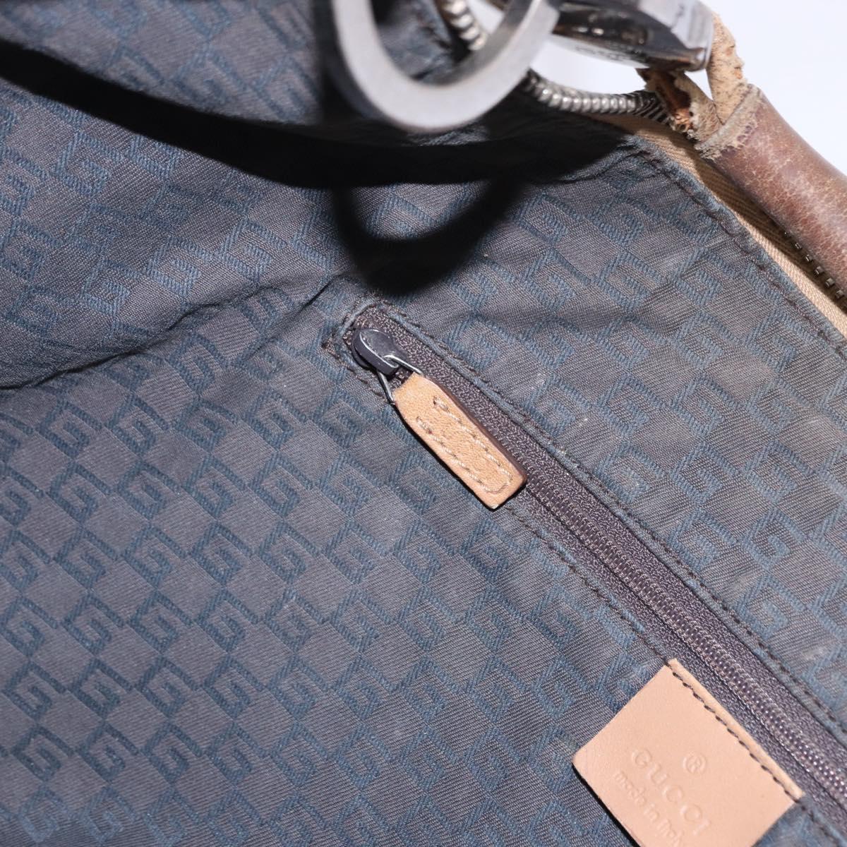 GUCCI Shoulder Bag Leather Beige Silver 95726 Auth ep15181