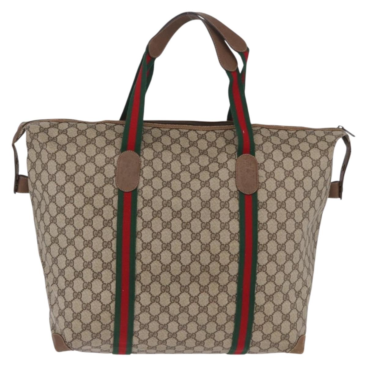 GUCCI GG Supreme Tote Bag PVC Leather Beige 89 19 012 Auth ep15184