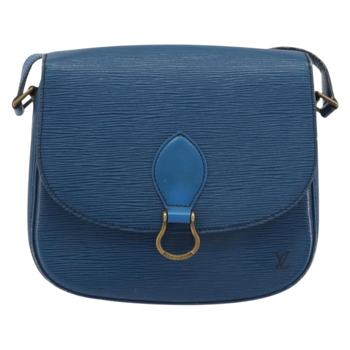 LOUIS VUITTON Epi Saint Cloud GM Shoulder Bag Blue M52195 LV Auth ep15188