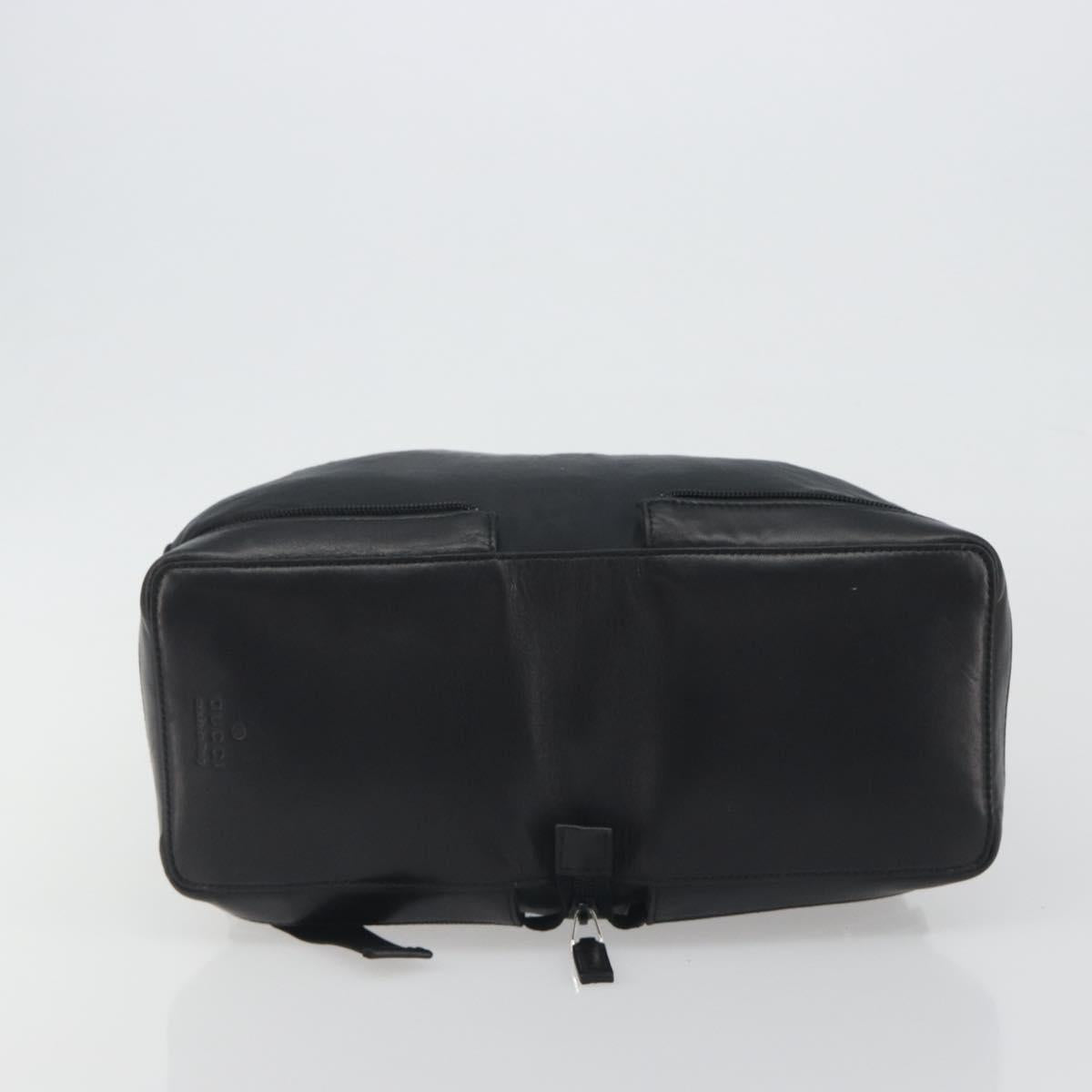 GUCCI Hand Bag Leather Black Silver 019 0341 Auth ep15190