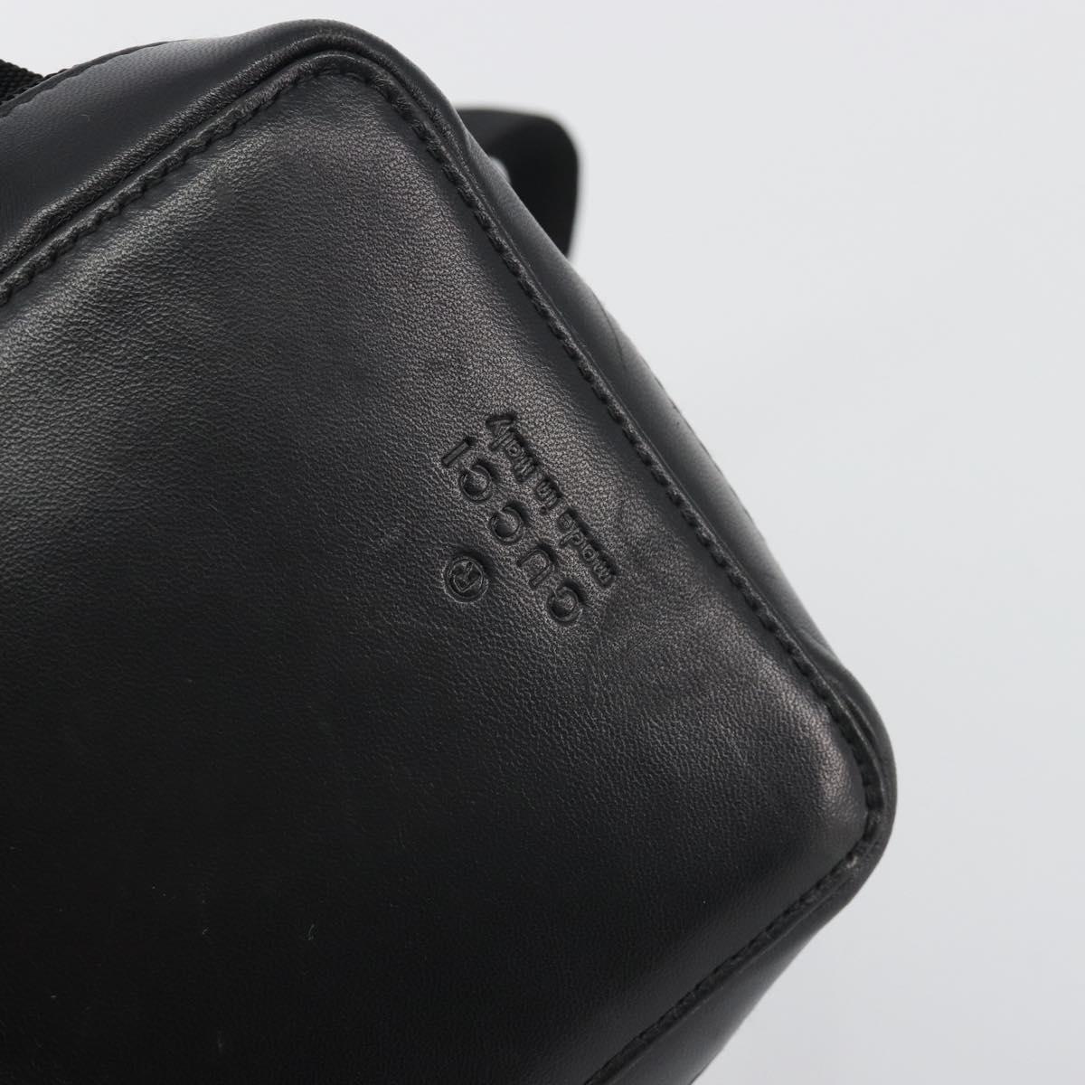 GUCCI Hand Bag Leather Black Silver 019 0341 Auth ep15190