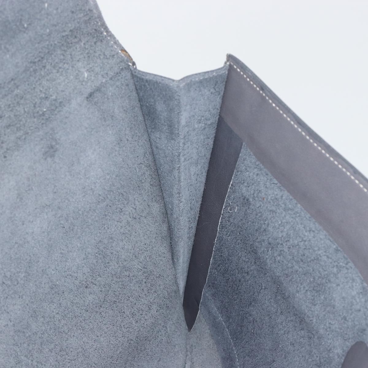 LOEWE Clutch Bag Leather Gray Auth ep15192