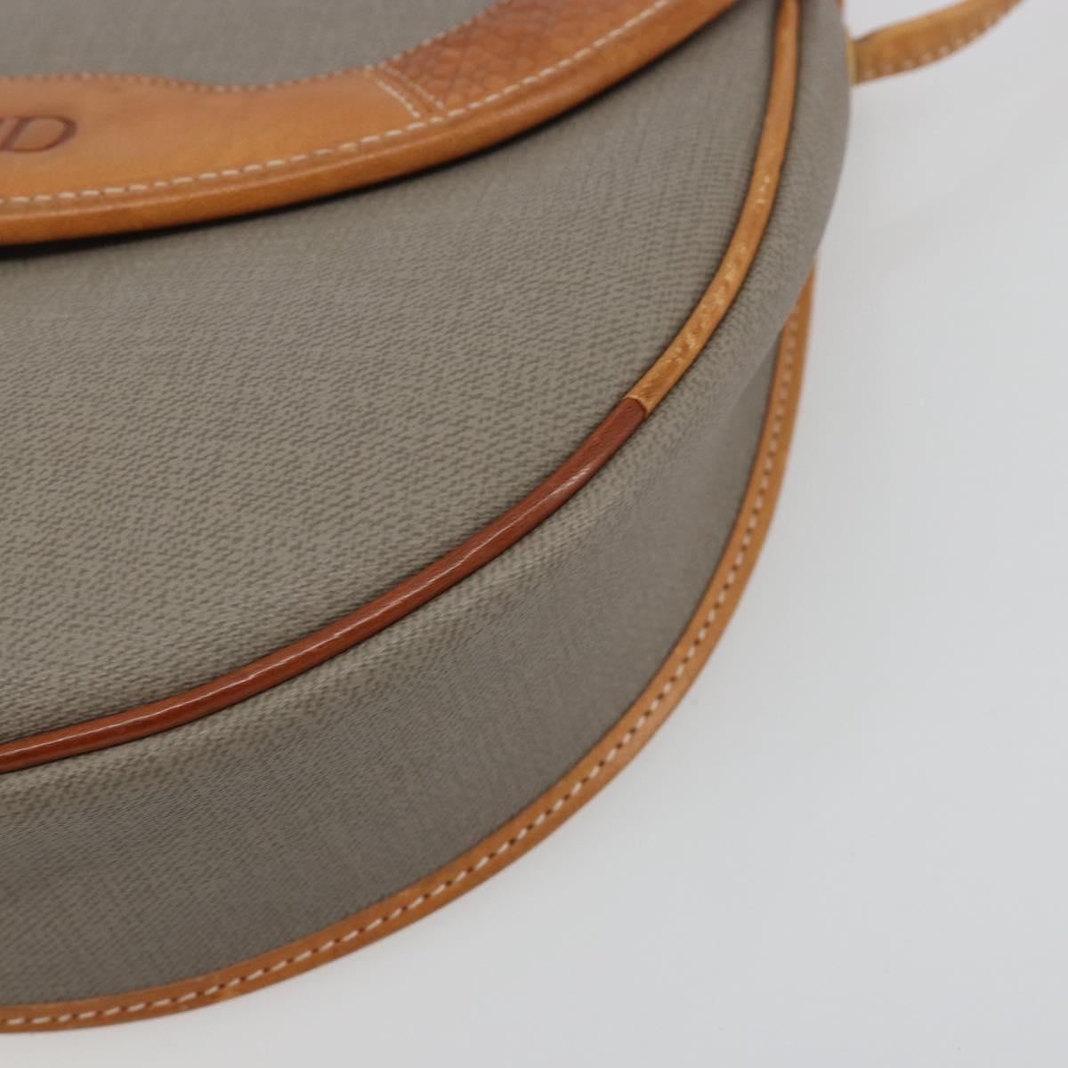 Christian Dior Shoulder Bag PVC Leather Gray Brown Auth ep15197
