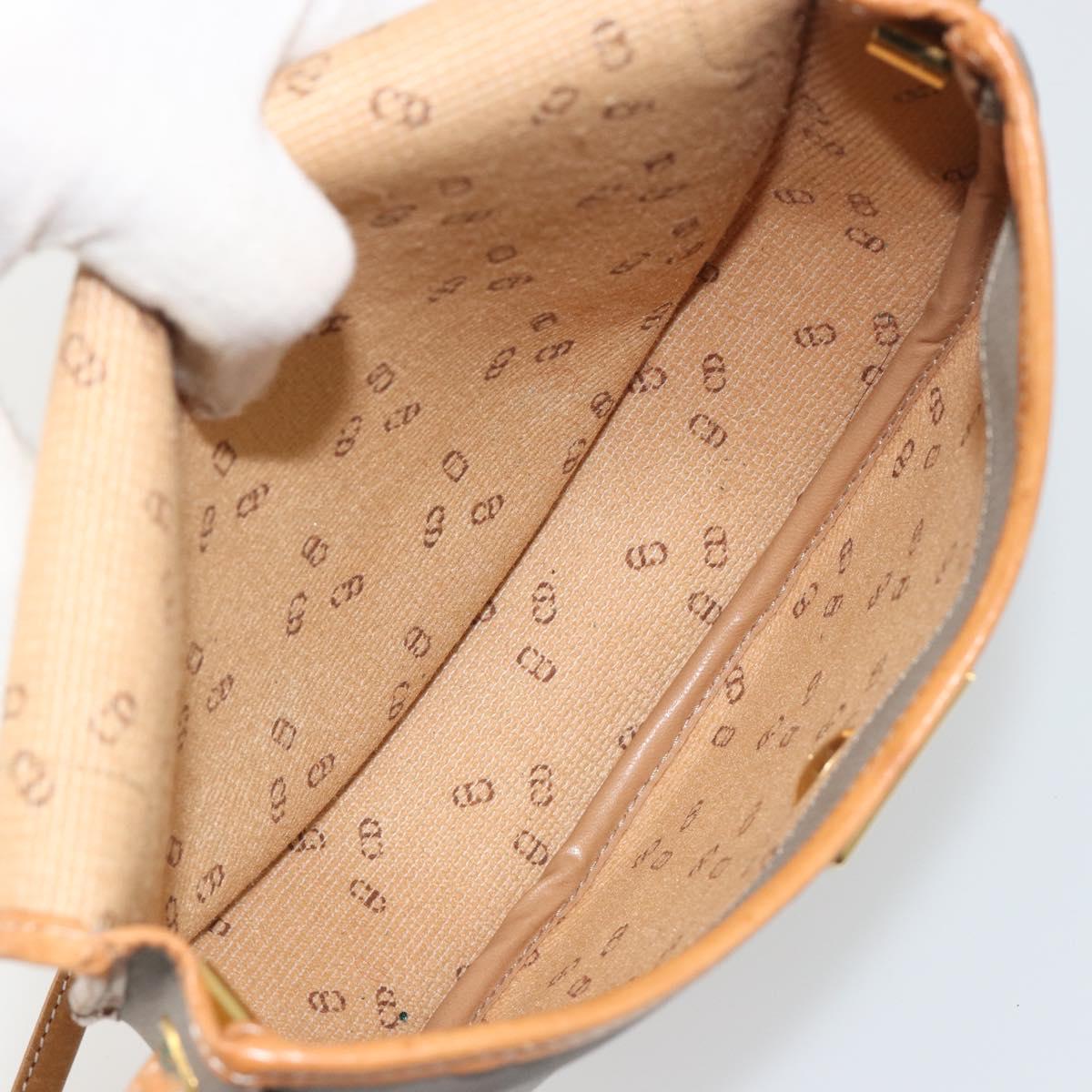 Christian Dior Shoulder Bag PVC Leather Gray Brown Auth ep15197