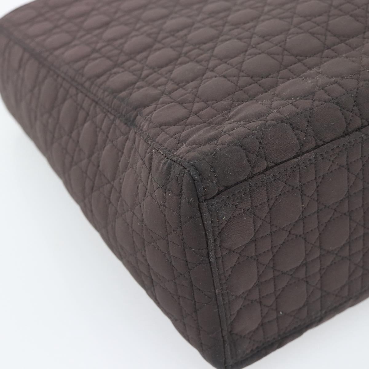 Christian Dior Canage Hand Bag Canvas Black Gold Tone Auth ep15200