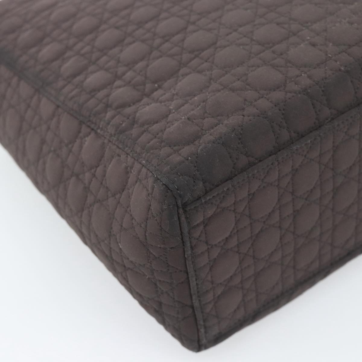 Christian Dior Canage Hand Bag Canvas Black Gold Tone Auth ep15200