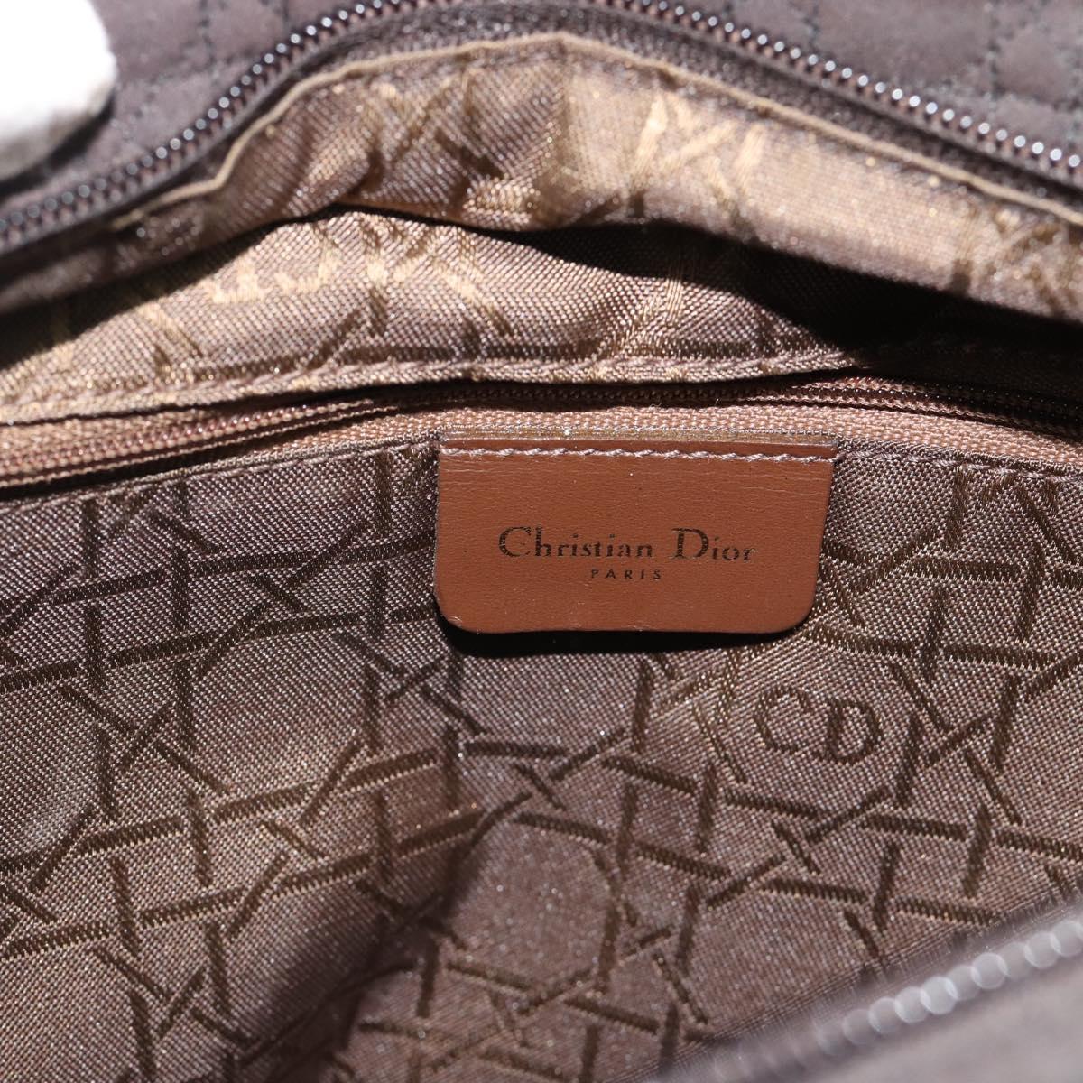 Christian Dior Canage Hand Bag Canvas Black Gold Tone Auth ep15200