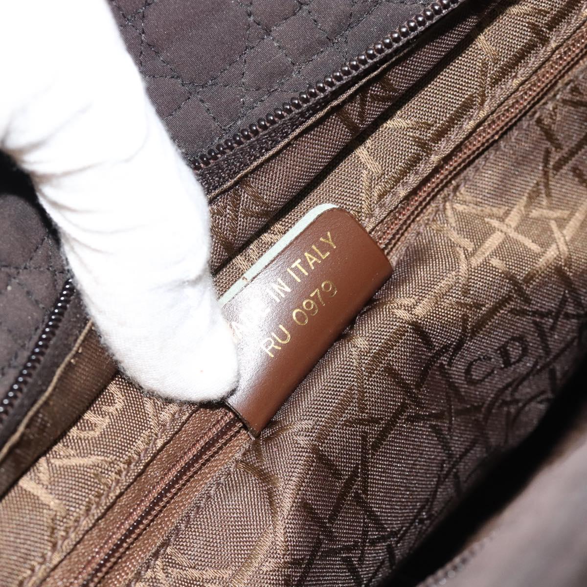 Christian Dior Canage Hand Bag Canvas Black Gold Tone Auth ep15200