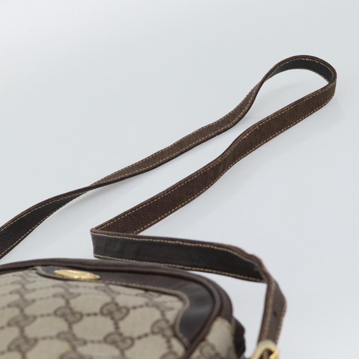 GUCCI GG Supreme Shoulder Bag PVC Leather Beige Gold Tone Auth ep15203