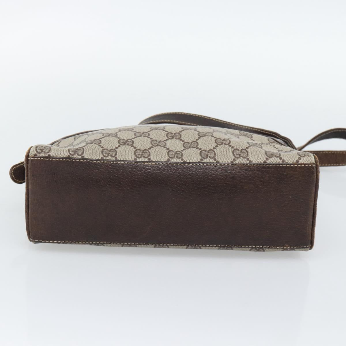 GUCCI GG Supreme Shoulder Bag PVC Leather Beige Gold Tone Auth ep15203