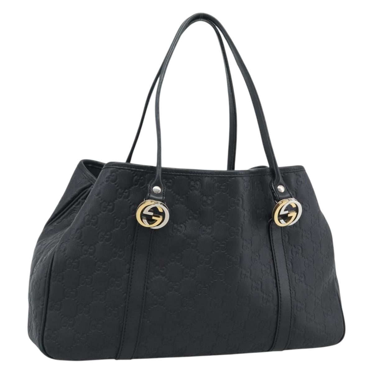 GUCCI GuccissimaGG Tote Bag Leather Black Gold 232957 Auth ep15205V