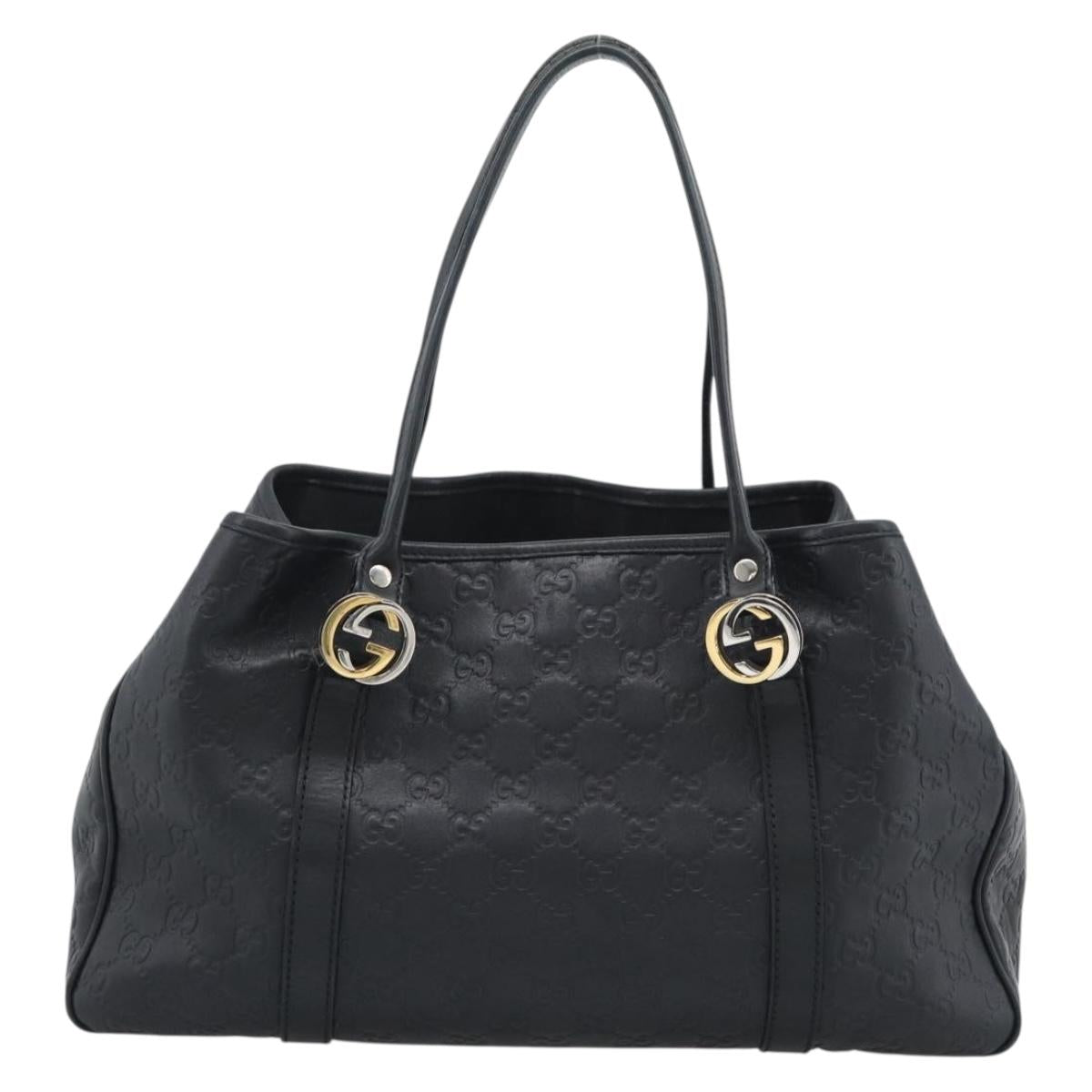 GUCCI GuccissimaGG Tote Bag Leather Black Gold 232957 Auth ep15205V