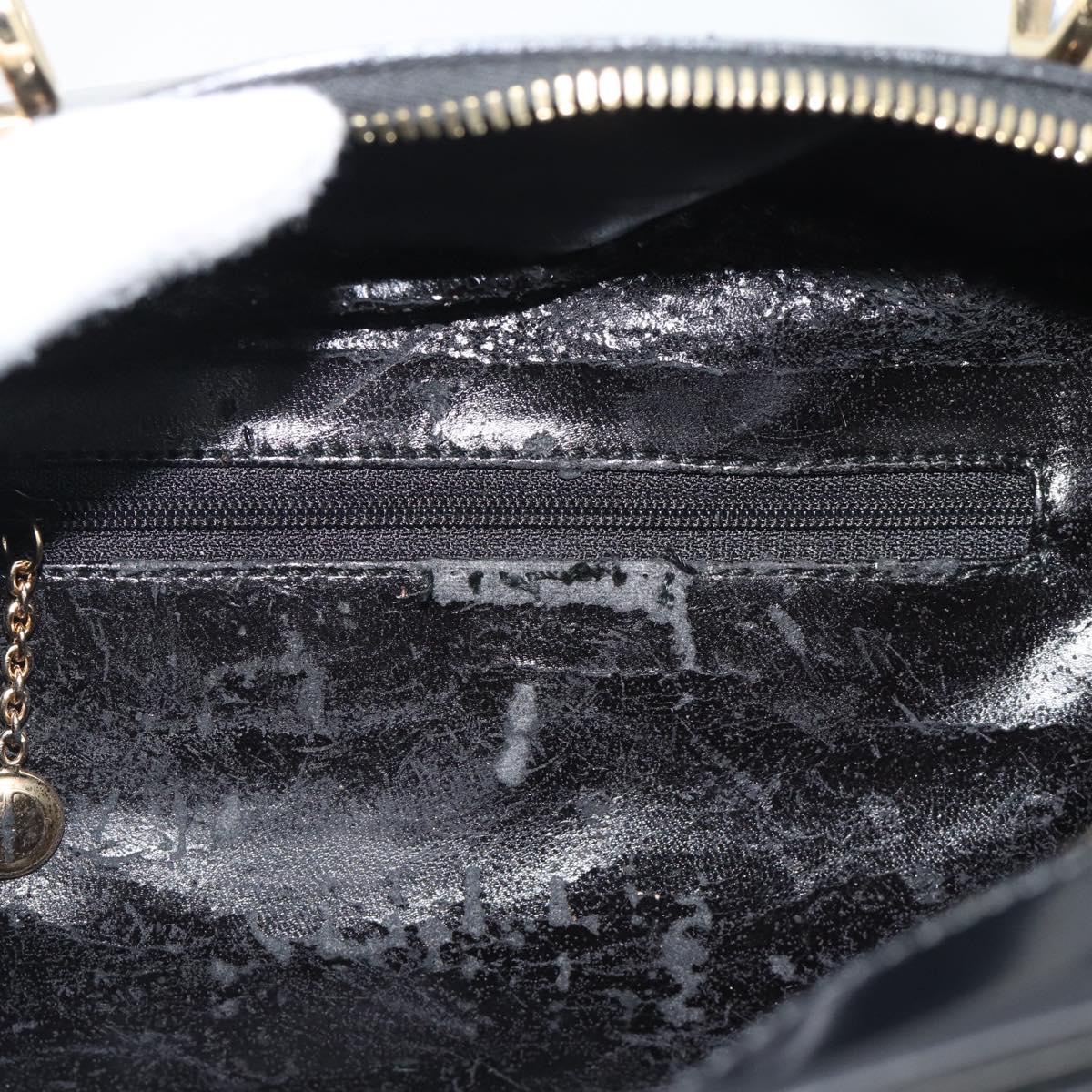 GUCCI Vanity Cosmetic Pouch Patent 2way Black Gold Tone Auth ep15207