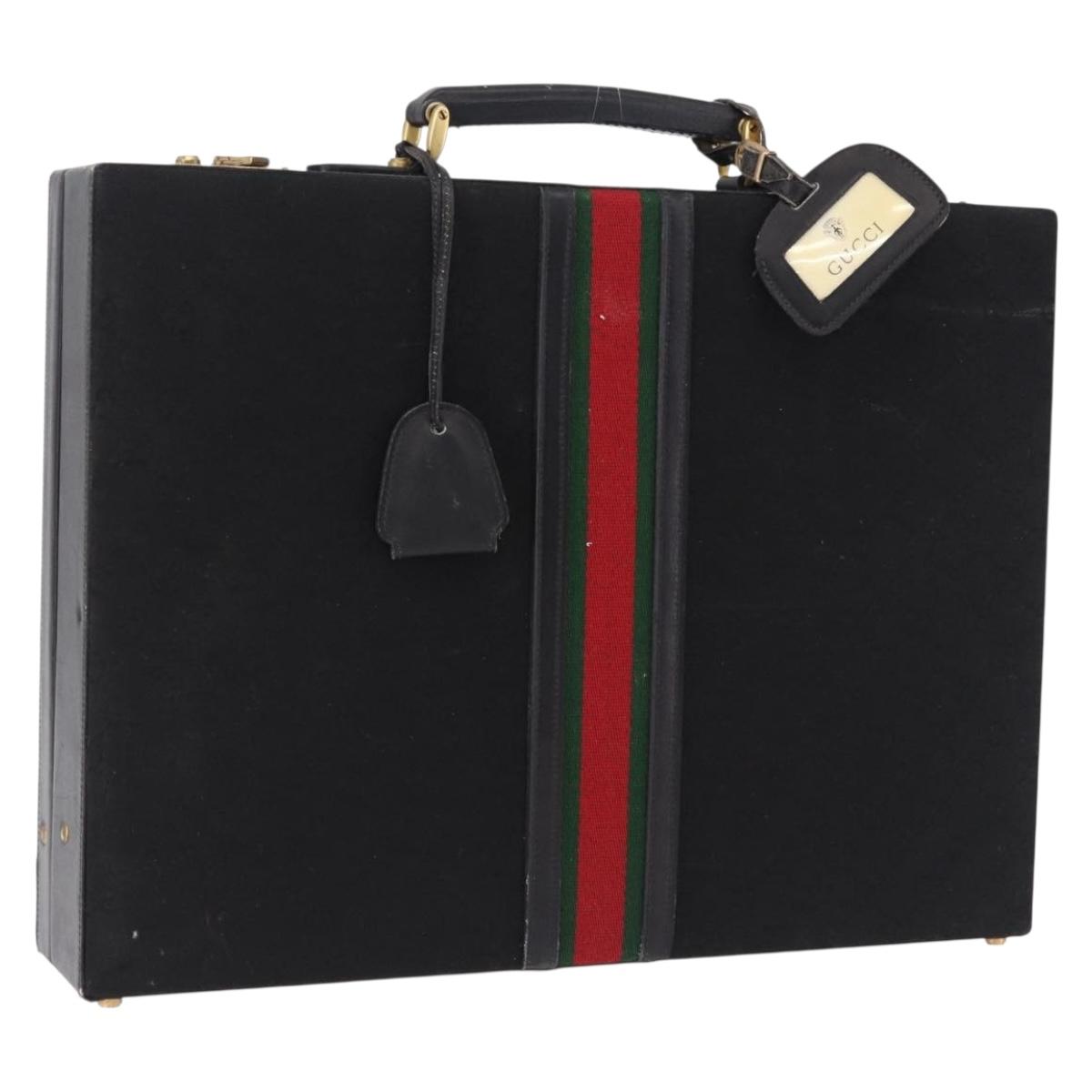 GUCCI GG Canvas Trunk Black Gold Tone Auth ep15209