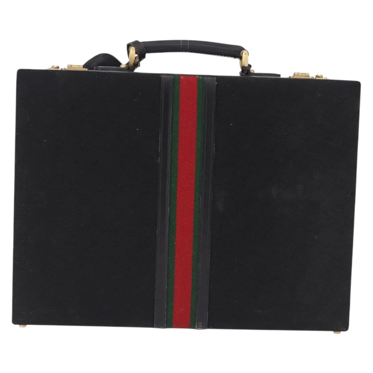 GUCCI GG Canvas Trunk Black Gold Tone Auth ep15209