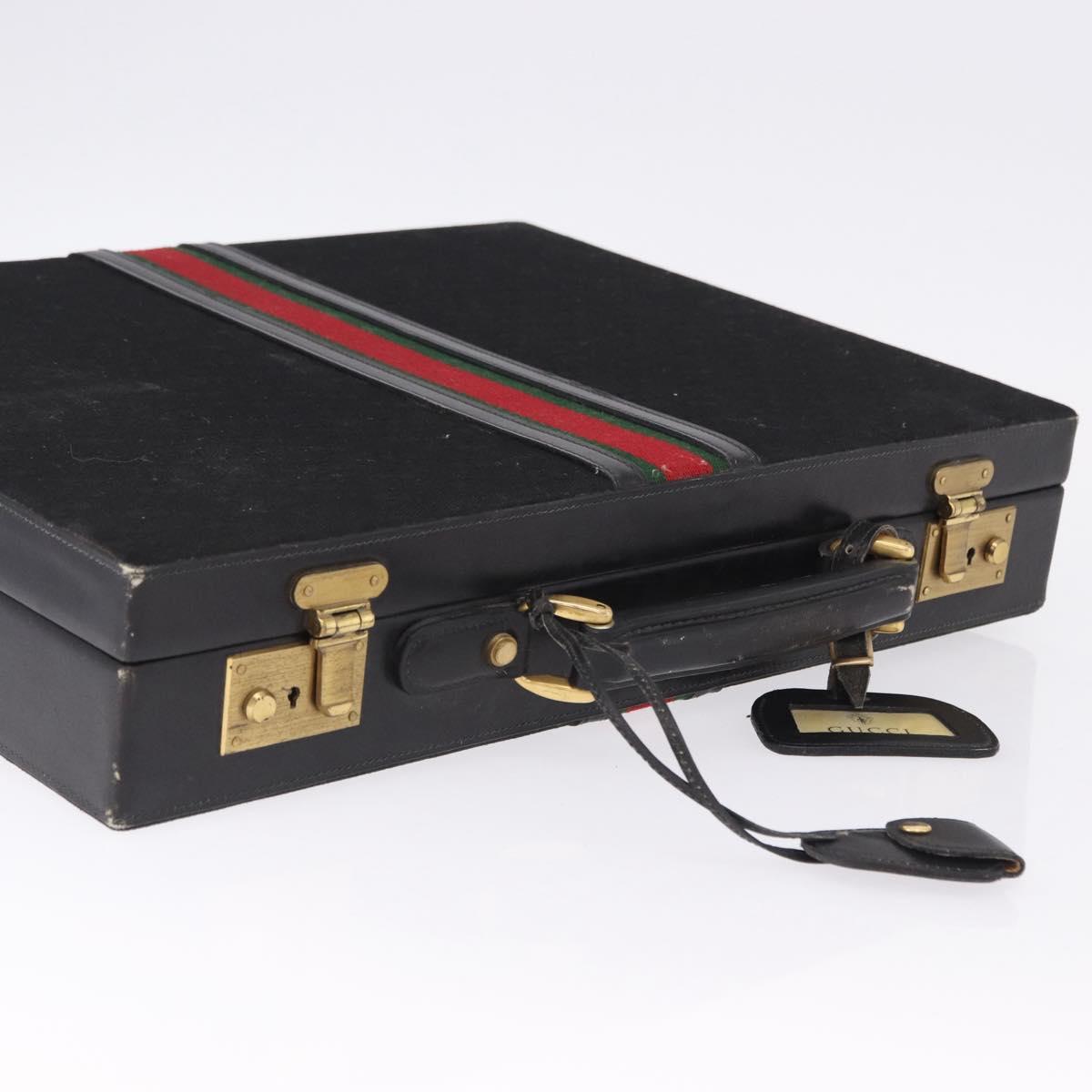 GUCCI GG Canvas Trunk Black Gold Tone Auth ep15209