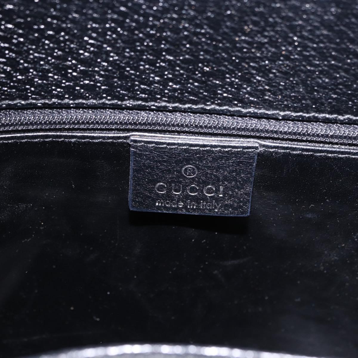 GUCCI Bamboo Hand Bag Leather 2way Black Silver 002 1035 Auth ep15210