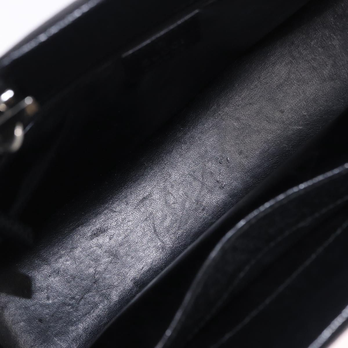 GUCCI Bamboo Hand Bag Leather 2way Black Silver 002 1035 Auth ep15210