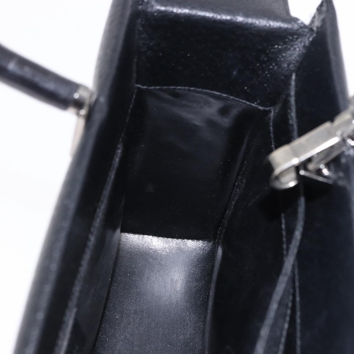 GUCCI Bamboo Hand Bag Leather 2way Black Silver 002 1035 Auth ep15210