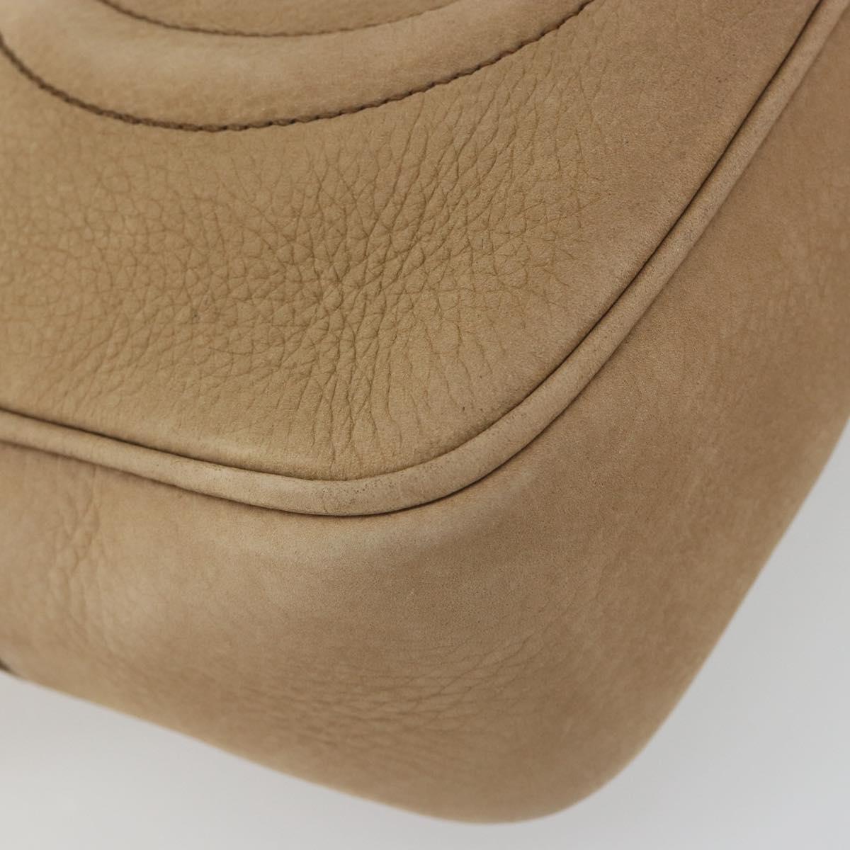 GUCCI Soho Shoulder Bag Leather Beige Gold Tone 308364 Auth ep15215